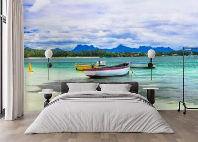 Best beaches of Mauritius island - Mont Choisy in norther part Wall mural