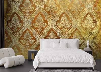 golden background with patterns Wall mural