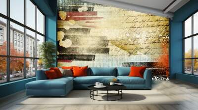 grunge messy retro abstraction Wall mural