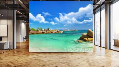 holidays in tropical paradise. seychelles islands Wall mural