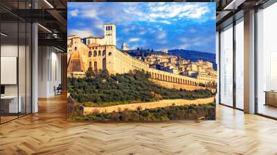 Impressive medieval Assisi town - religios center of Umbria. Italy Wall mural