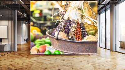 indian corn in fruit market Wall mural