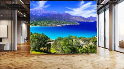 Most beautiful beaches of Crete island -Istron bay near Agios Nikolaos, Greece Wall mural