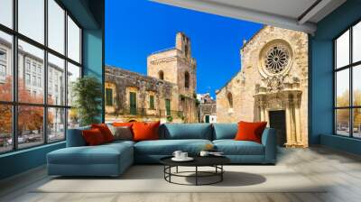 Otranto historic downtown, medieval cathedral. Puglia, Italy Wall mural