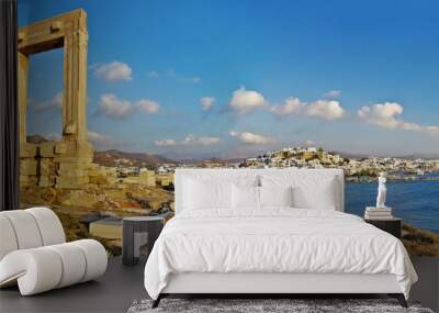 panorama of Naxos island, Greece Wall mural