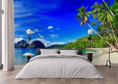 panoramic beautiful beach scenery - el-nido,palawan Wall mural