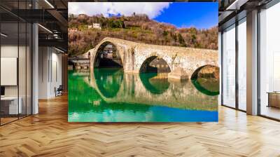 ponte della maddalena- picturesque scenery with ancient bridge in the italian province of lucca Wall mural