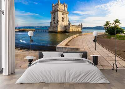 Torre of Belem - famouse landmark of Lisbon, Portugal Wall mural