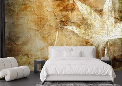 vintage leafy paper Wall mural