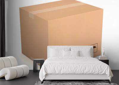 blank cardboard box 3d illustration Wall mural