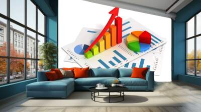 business finance graph 3d illustration Wall mural