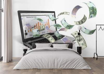 make money online with laptop concept Wall mural