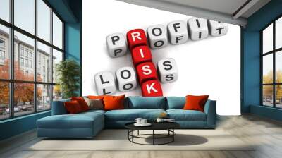 profit risk loss cubes Wall mural