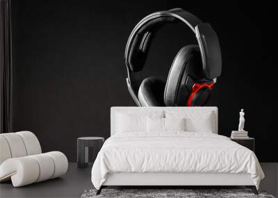 Beautiful  gaming headphones on background Wall mural