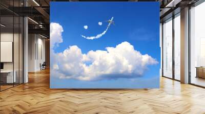 Aircraft draw a smile in the sky Wall mural