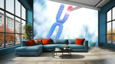 Genetic engineering, GMO and gene manipulation concept Wall mural