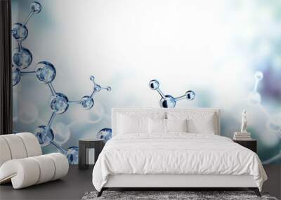 Horizontal banner with glass model of molecule Wall mural