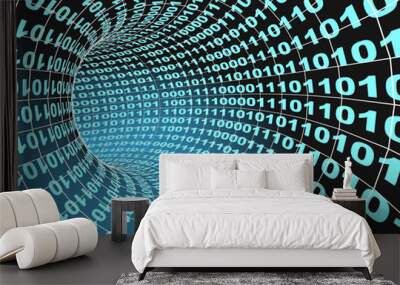 Internet concept -  3d abstract tunnel Wall mural