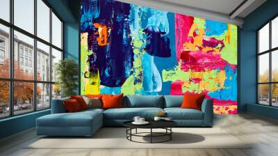 Abstract oil painting. Art brushstrokes watercolor. Modern and contemporary artwork. Colorful background Wall mural