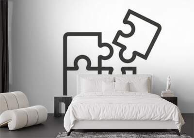 Puzzle pieces icon vector on white background Wall mural