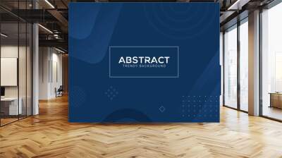 Classic blue abstract shape geometric background Wall mural