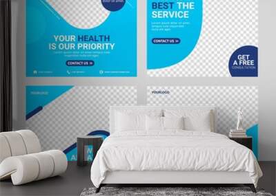 healthcare post social media template Wall mural