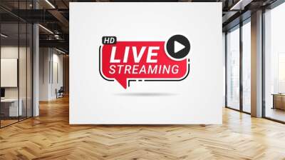 Live Streaming button, badge, logo, emblem label symbol vector illustration Wall mural