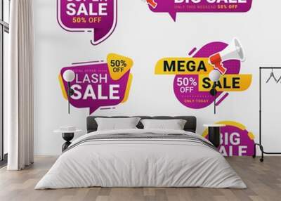 Sale label collections special offer tag price discount promotion Wall mural