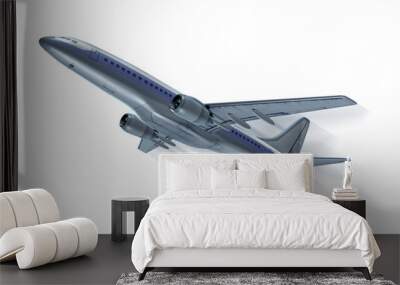 airplane flying with motion streak isolated on white. Wall mural