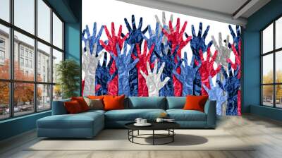 United States Independence Day and 4th of July in the United States bringing diverse people together as a multicultural celebration as a Fourth day honor with the American people celebrating USA.  Wall mural