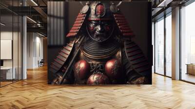 ancient samurai preparing for combat Wall mural