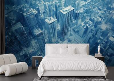 Plan blueprint architectural view of a city building logistic centre construction site Wall mural