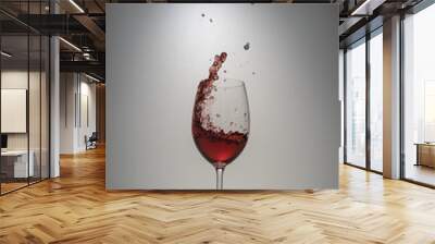 red wine splash in glass Wall mural