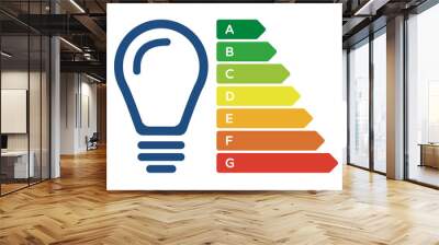 light bulb with energy efficiency classes. european union energy label Wall mural