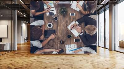 Business people meeting in the office top view Wall mural