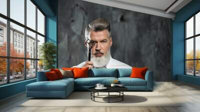 Concept for stylish adult man with beard Wall mural