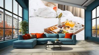 Fresh breakfast isolated no people room service Wall mural