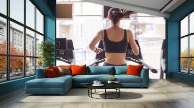 Young woman workout in gym healthy lifestyle Wall mural