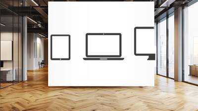 device icons: smartphone, tablet, laptop and desktop computer Wall mural