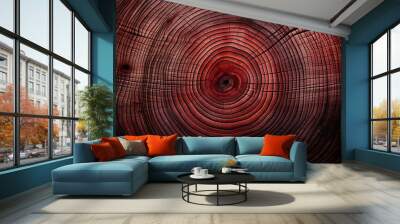 The rings of a red tree Wall mural