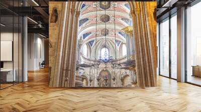 Vertical shot of the interior of a church in Lisbon Portugal Wall mural