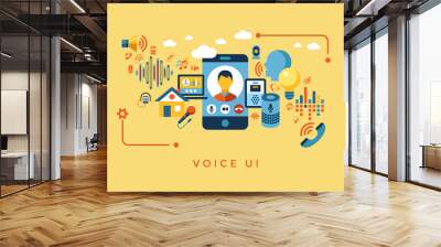 Voice user interface icon set Wall mural