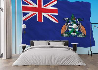 Ascension Island flag, british territory, vector illustration Wall mural