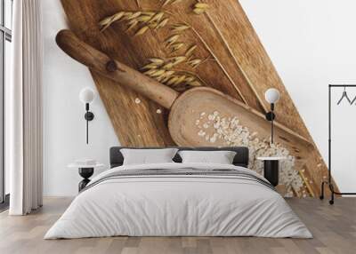 Oats in a wooden spoon Wall mural