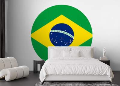 Brazil Flag icon sign template color editable. Brazil national symbol vector illustration for graphic and web design. Wall mural