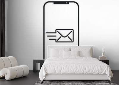 Mobile Message Icon in trendy flat style isolated on white background. Sms symbol for your web site design Vector illustration Wall mural