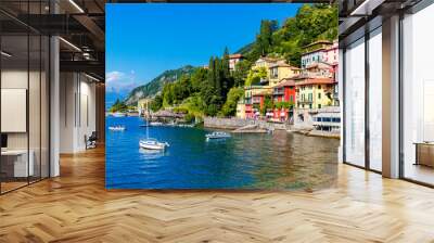 Varenna, lake Como, Italy September 20, 2019. Varenna, small town on lake Como. Lakeside view in Italy. Wall mural