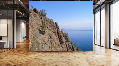 View of blue water of lake Baikal Wall mural