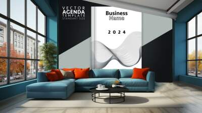 Vector agenda cover design. Creative and minimal agenda cover template suitable for corporate identity design. Wall mural