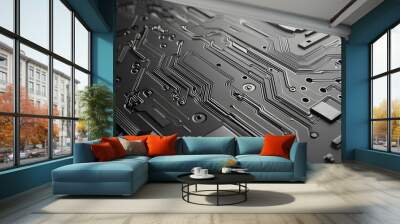 Abstract Circuit Board Close-up. Wall mural